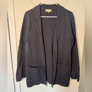 Roolee Black Open Front Long Blazer Cardigan Black Womens Size Small